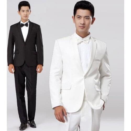 Black white mens suit 2020 new arrival men slim fit suits mens wedding groom latest coat pant designs men suit + pant + tie