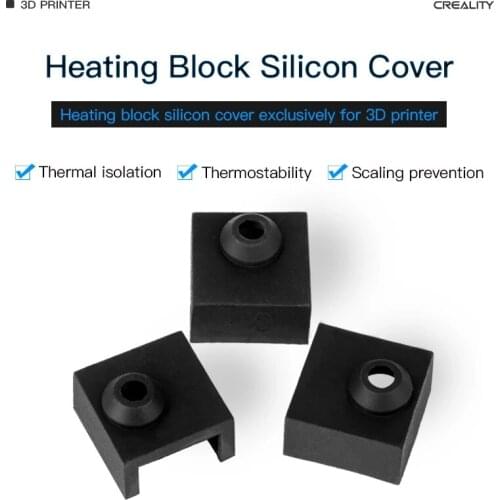 CREALITY 3D Original 3Pcs/Lot Heater Block Silicone Cover MK7/MK8/MK9 Hotend For CR-6 SE/CR-10/Ender-3/Ender-3 V2