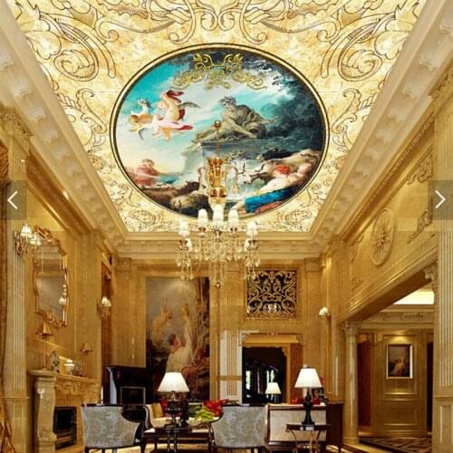 Custom ceiling wallpaper. Angel oil painting for the living room Hotel Restaurant ceiling wall waterproof vinyl wallpaper