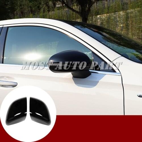 Carbon Fiber Look Black Exterior Rearview Mirror Frame Trim Cover For Mercedes Benz CLA C118 2020-2021 2pcs Car Decoration