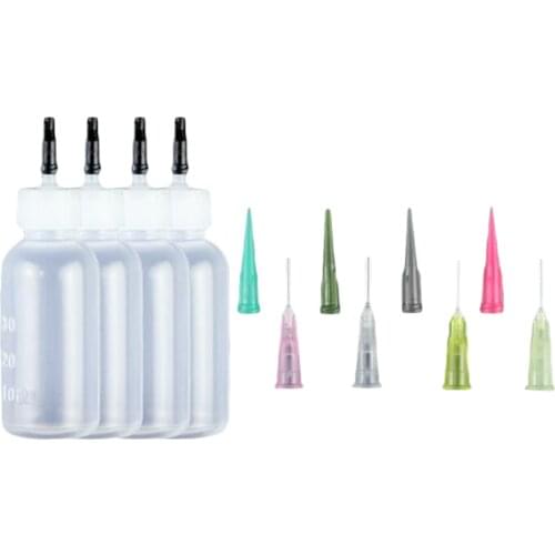 Empty Ink Oil Bottles Precision Paint Dropper Dispensing Needle Tips Set