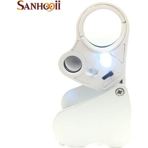 SANHOOII Mini 30X 60X Magnifier 2 LED Light Metal High Quality Microscope For Household Jewelry Appreciation Out Door Sport