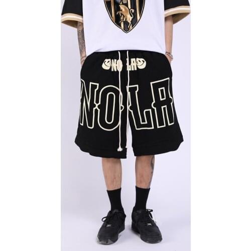 EukaaRu Hip Hop Color Contrast Letter Print Shorts Mens High Street Sports Casual Capris Woman Oversized Half Short Trousers