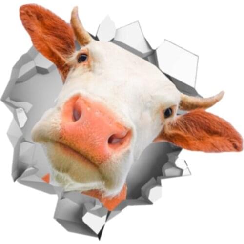 Personality Car Sticker 3D Cow Vinyl Waterproof Car Window High Quality Accessories Decorative PVC 13cm X 13cm