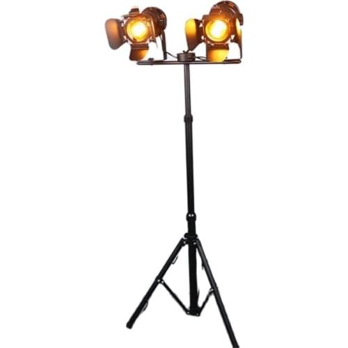Vintage Loft Retro Black Iron Floor Lamp for Foyer Photograph Workshop Bar Lighting Fixture 2415