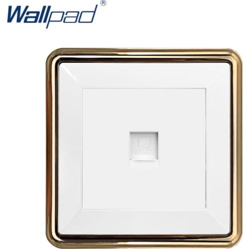 2019 Wallpad DATA Ethernet RJ45 CAT6 Socket Wall Electrical Power Socket Outlet Gold Panel