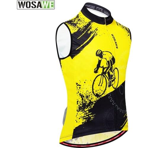 WOSAWE Men Moto Cycling Sleeveless Jersey Bicycle Bike Racing Top Vest with Rear Pockets Reflective Breathable Motorcycle Vests