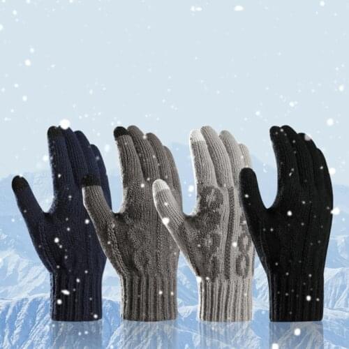 Womens Cashmere Knitted Winter Gloves Cashmere Knitted Women Autumn Winter Warm Thick Gloves TouchScreen Skiing Gloves