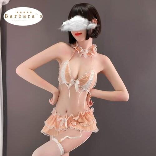 Women sexy lace Lattice lingerie for erotic babydoll dresses exotic underwear thong bodysuits Maid clothes sexy costume cosplay