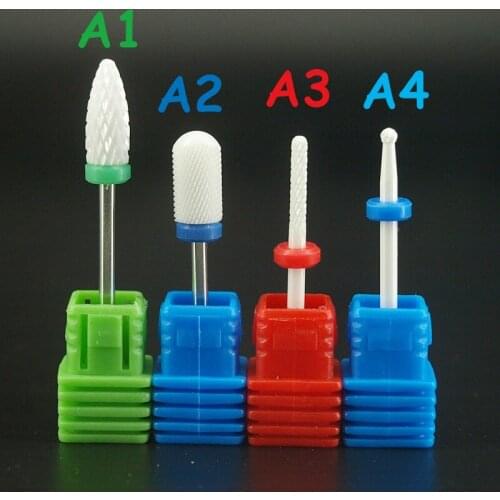 1pcs 4types 3/32" Bit nail art salon tools electric drill Ceramic nail file drill bit for nail manicure machine Cut Cuticle,Hot