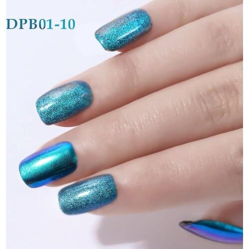 10 Colors Holographic Dipping Nail Powder Glitter Without Lamp Dip Nail Powder Base Top Kit Nails Art Decoration T1768