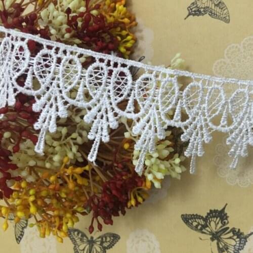 15Yards 2016 New Arrival 5.7cm Width White Water Soluble Lace Trim Sewing Accessories Floral Lace Fabric Trimming Black