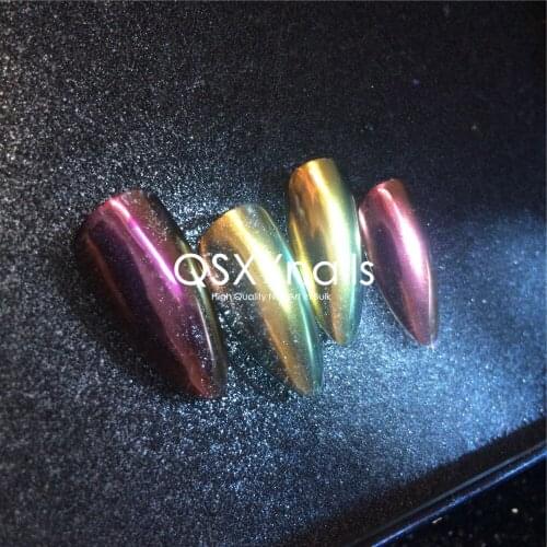 20g/50g HIGH GRADE Chameleon Pigment Gold Purple Chrome Smooth Rubbing Mirror Powder Nail Glitter for Nail Art Gel Nail Polish