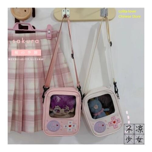 Lolita Mini Retro Game Console lipstick bag Girl Messenger Bags Cosplay Transparent Dolls Display Handbag Shoulder Bag Harajuku