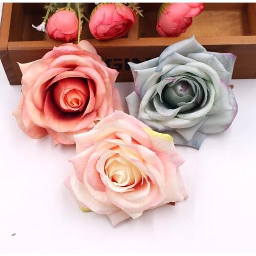 4Pcs 10cm Good-Looking Nonwoven Roses Bouquets For Wedding Home Party Decorations DIY wreath Gift Box Scrapbooking Fake flowers