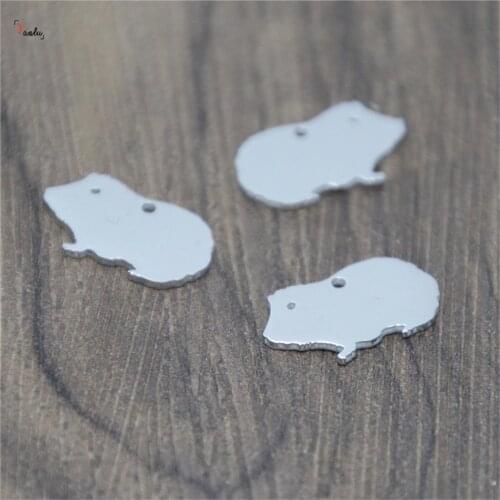 5pcs/lot Guinea pigs charm cute Guinea pigs animal amulet Stainless steel Charm pendant 18x11mm