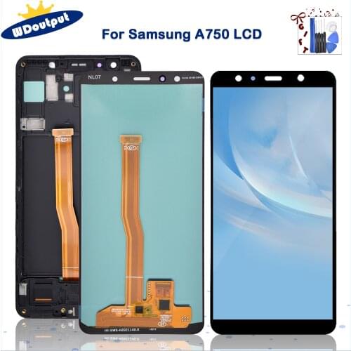 Super AMOLED LCD For Samsung Galaxy A7 2018 A750 SM-A750F/N A750G LCD Display WIth Frame Touch Screen Assembly Replacement Part