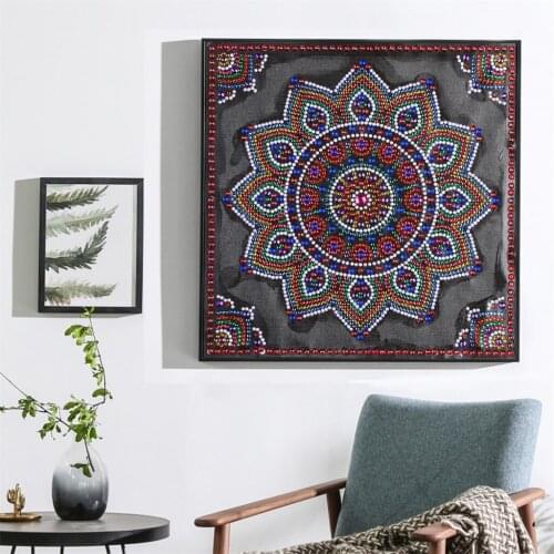 DIY diamond embroidery circle diamond special Alien cartoon painting Retro flower rhinestone crystal painting home decoration