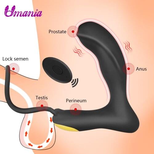 Anal Sex toys Wireless Remote Vibrating Male Prostate Massager Silicone Man Butt Plug Stimulate SM Gay toys Delay Ejaculation