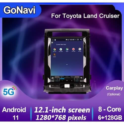 GoNavi Android 11 Car Radio Audio DVD MP5 Intelligent Touch Central Multimedia Screen System for Toyota Land Cruiser 2008-2015