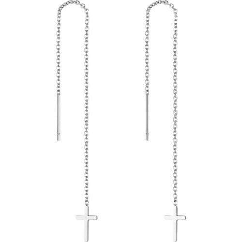 BONISKISS Womens Earrings Stainless Steel Unique Design Star Pattern Lovely Gift for Lady Chain Earring High-Quality Bijoux