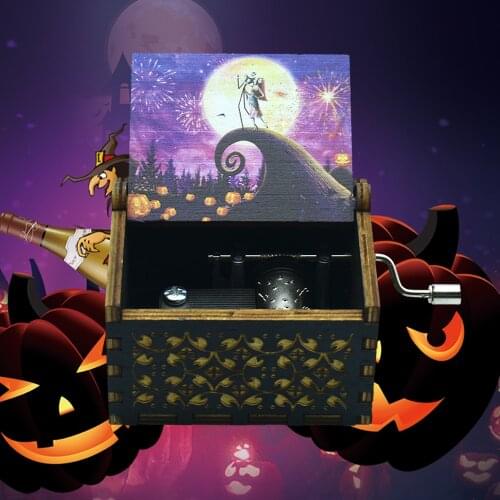 Art Craft Halloween Gift Handmade Music Wooden Box Holiday Gift Birthday Gift