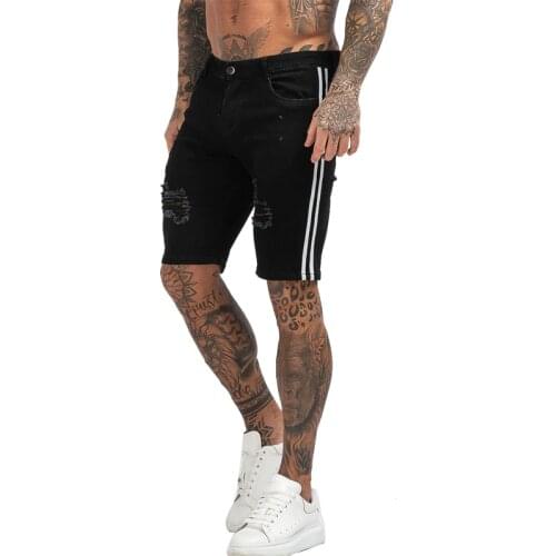 Mens Shorts Summmer Fitness Shorts Elastic Waist Ripped Summer Jeans Shorts for Men Casual Streetwear Dropshipping EU Size dk13