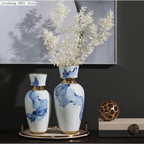 Home Decor Ceramic Flower Vases Ceramic Decoration Living Room Decoration Simulation Flower Pot Model Room Decoration Decoration
