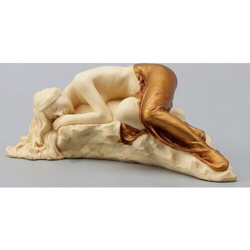 WU CHEN LONG Art Naked Lady Sleep Position Sculpture Nude Woman Figure Statue Resin Craft Home Decoration Birthday Gift R3339