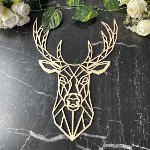 Deer Head Vintage Reindeer 3D Wooden Sign Decoration Supplies Elephant Head Wall Art Living Room Kids Room Christmas Ornaments