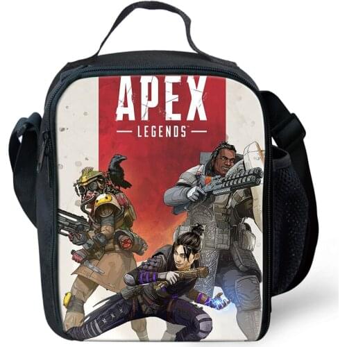 HALYUNASC Fashion Kids Insulated Lunch Bag APEX Prints Pattern Water-proof Lunch Box Cartoon Anime Picnic Snacks Container