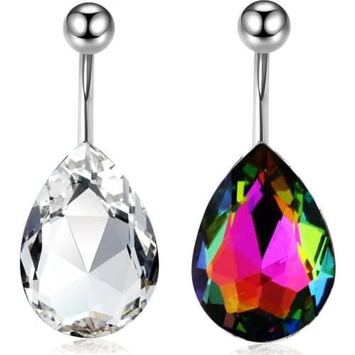 JUNLOWPY 14G Belly Button Rings Dangle for Women Surgical Steel Navel Rings Body Piercing Jewelry