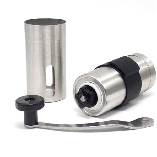 2 Size Manual Ceramic Coffee Grinder Stainless Steel Adjustable Coffee Bean Mill With Rubber Loop Ring Easy Clean Kitchen Tools