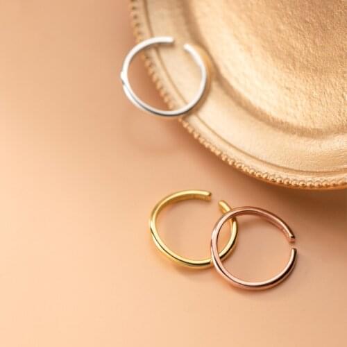 Real 925 Sterling Silver Adjustable Rings for Women Teen Girls Simple Lines Twisted Korean Minimalist Jewelry 2021