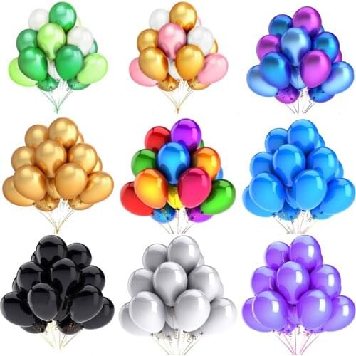 10/12 inch Gold Silver Glossy Pearl Latex Balloons Wedding Birthday Party Decoration Baby Shower Halloween Christmas Globos