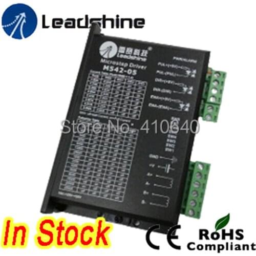 Leadshine M542-05 2-Phase Stepper Drive with 20 to 50 VDC Voltage and 1.20 to 5.04 A Current Pure Sinusoidal Current Control