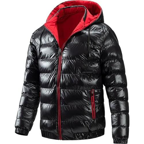 2021 Double Face Waterproof Winter Jacket Men Casual Solid Color Removable Hat Windproof Parkas Men Streetwear Warm Coat Men