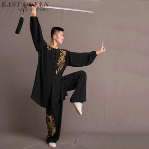 Tai Chi Clothing 2019 New Arrival Embroidery Black Performance Wushu Uniform Men Kung Fu Outfit Male Tai Chi Uniform TA1685