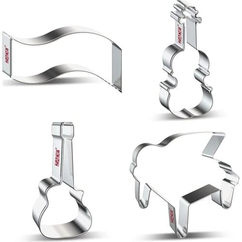ZADE Musical Cookie Cutter Musical Instruments Biscuit / Fondant Cutter - Stainless Steel