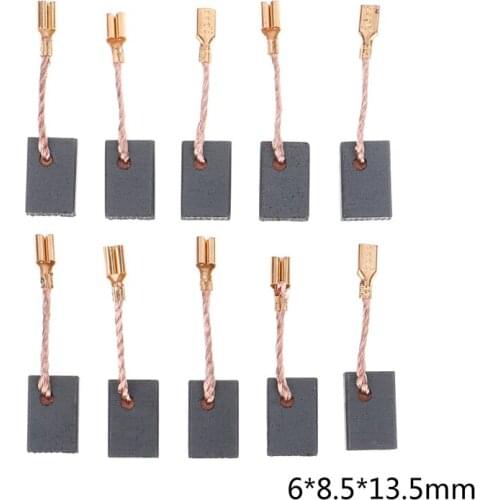 10pcs/set Graphite Copper Motor Carbon Brushes Set For Electric Hammer 6*8.5*13.5mm