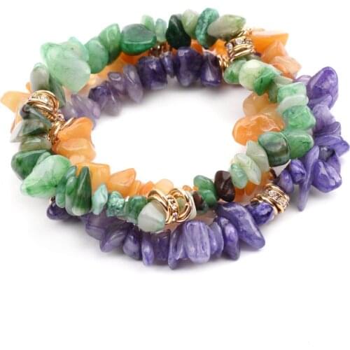 Natural Stone Beaded Bracelet Women DIY Irregular Crystal Stone Beaded Hand Strung Handmade Jewelry bracelet for women