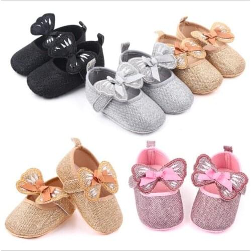2020 New Baby Shoes Lovely Bow Infants First Walkers Antislip Newborn Girls Princess Shoes Toddlers Soft Sole Crib Shoes