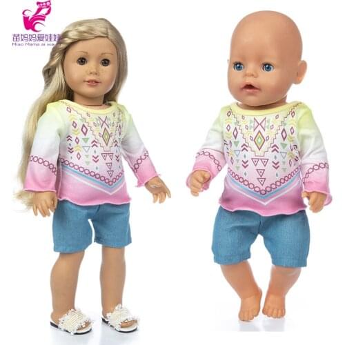 Baby Doll clothes shirt denim pants 18 inch girl doll outfit toys doll wears