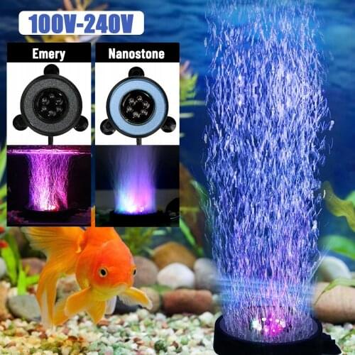 Underwater RGB Fish Tank Air Curtain Bubble Light 6 Color Changing LED Submersible Aquarium Decorate Light EU/US/UK Plug