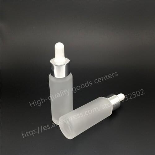 Free shipping 240 X 30ml frost transparent glass essential oil bottle with dropper, 1oz cosmetic packaging, dropper glass bottle