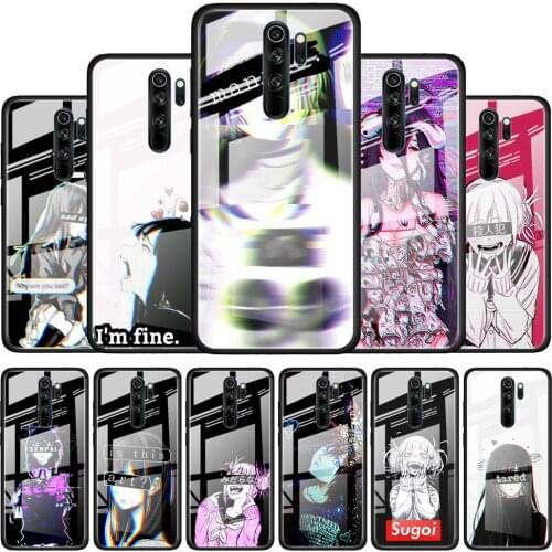 Sad Anime Aesthetic Senpai for Xiaomi Redmi K40 K30 K20 Pro Plus 9C 9A 9 8A 7 Luxury Shell Tempered Glass Phone Case Cover