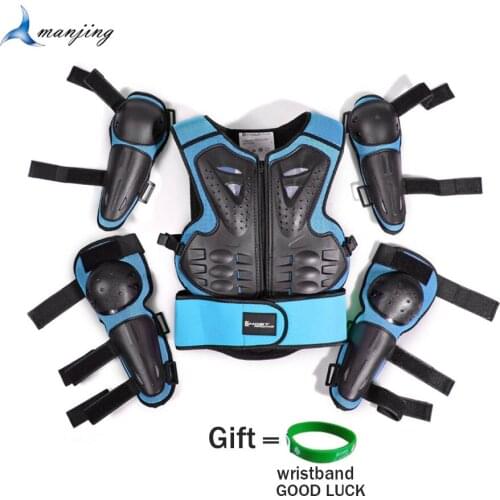 With Gift For Height 0.85-1.7M Youth Child Motocross Full Body Protective Gear Armor racing Dirt bike Knee Elbow Guard Ski Skate