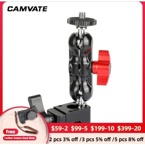 CAMVATE Articulating Arm 1/4"-20 Ball Head With NATO Clamp For DSLR Camera Monitor C2043