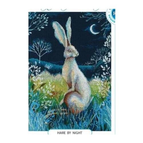 TD cross stitch Kits Counted Cross Stitch Kit Hare By Night Rabbit Bunny rto