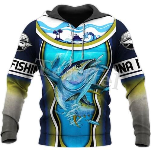 Tessffel 3D Printed Beautiful TUNA Fishing Animal New Fashion Mens Sweatshirt Harajuku Funny Fish Zip Hoodies Pullover Style-8